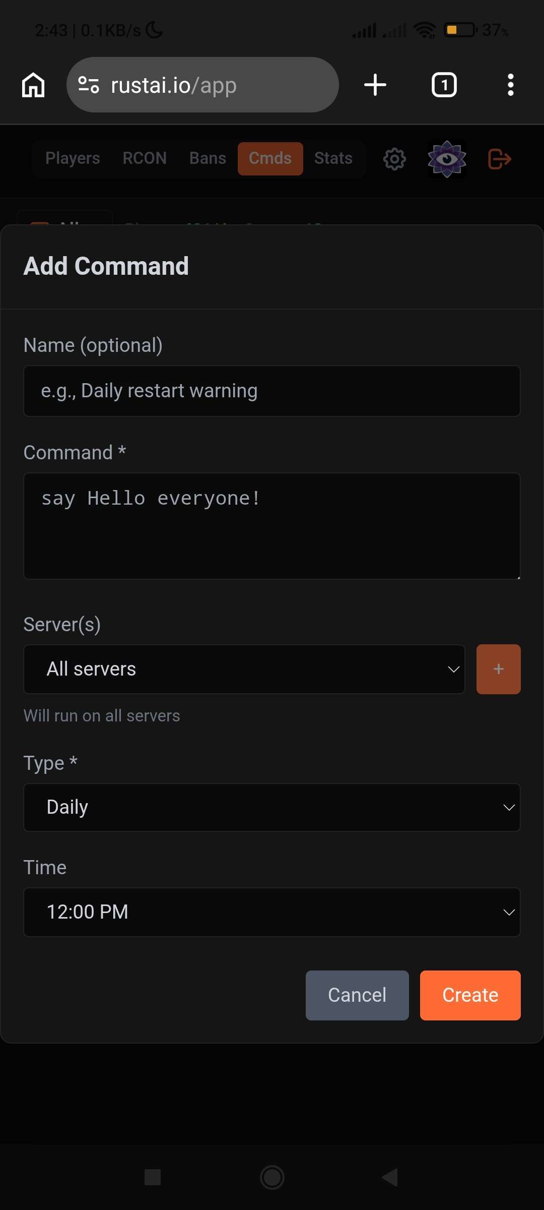 Free Rust RCON Admin Panel | Rust Server Management | RustAI